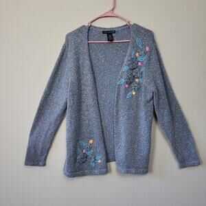 Focus By Shani Womens Green Blue Cottagecore Grannycore Cardigan Sweater  M